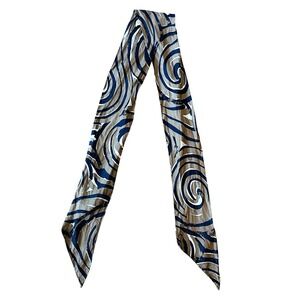 Vtg VERA Neumann 100% Silk Scarf Oblong Brown & Black Abstract Lightweight Stole